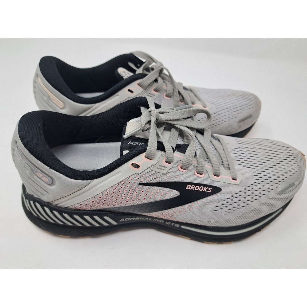 Brooks Adrenaline GTS 22 Womens Running Shoes Grey Pink Womens Size 8.5
